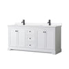 Custom image for White with Matte Black Trim / White Cultured Marble / No Mirror
