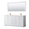 Custom image for White with Brushed Gold Trim / Carrara Cultured Marble / 70