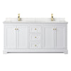 Custom image for White with Brushed Gold Trim / Carrara Cultured Marble / No Mirror