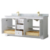 Custom image for White with Brushed Gold Trim / White Carrara Marble / No Mirror