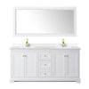 Custom image for White with Brushed Gold Trim / White Cultured Marble / 70