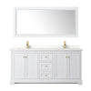 Custom image for White with Brushed Gold Trim / White Quartz / 70