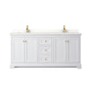 Custom image for White with Brushed Gold Trim / White Quartz / No Mirror