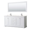 Custom image for White with Polished Chrome Trim / Carrara Cultured Marble / 70