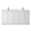 Custom image for White with Polished Chrome Trim / Carrara Cultured Marble / No Mirror