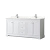 Custom image for White with Polished Chrome Trim / Carrara Cultured Marble / No Mirror