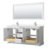 Custom image for White with Polished Chrome Trim / White Cultured Marble / 70