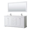 Custom image for White with Polished Chrome Trim / White Cultured Marble / 70
