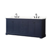 Custom image for Dark Blue with Matte Black Trim / Carrara Cultured Marble / No Mirror