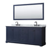 Custom image for Dark Blue with Matte Black Trim / White Carrara Marble / 70
