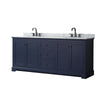 Custom image for Dark Blue with Matte Black Trim / White Carrara Marble / No Mirror