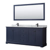 Custom image for Dark Blue with Matte Black Trim / White Carrara Marble / 70