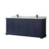 Custom image for Dark Blue with Matte Black Trim / White Carrara Marble / No Mirror