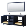Custom image for Dark Blue with Matte Black Trim / White Cultured Marble / 70