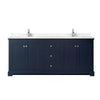 Custom image for Dark Blue with Polished Chrome Trim / Carrara Cultured Marble / No Mirror