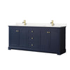 Custom image for Dark Blue with Brushed Gold Trim / Carrara Cultured Marble / No Mirror