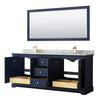 Custom image for Dark Blue with Brushed Gold Trim / White Carrara Marble / 70