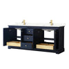 Custom image for Dark Blue with Brushed Gold Trim / Giotto Quartz / No Mirror