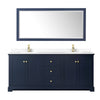 Custom image for Dark Blue with Brushed Gold Trim / White Cultured Marble / 70