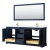 Custom image for Dark Blue with Brushed Gold Trim / White Cultured Marble / 70