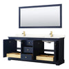 Custom image for Dark Blue with Brushed Gold Trim / White Quartz / 70