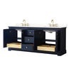 Custom image for Dark Blue with Brushed Gold Trim / White Quartz / No Mirror