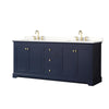 Custom image for Dark Blue with Brushed Gold Trim / White Quartz / No Mirror