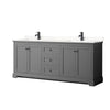 Custom image for Dark Gray with Matte Black Trim / Carrara Cultured Marble / No Mirror