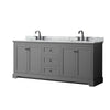 Custom image for Dark Gray with Matte Black Trim / White Carrara Marble / No Mirror