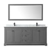 Custom image for Dark Gray with Matte Black Trim / White Carrara Marble / 70