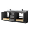 Custom image for Dark Gray with Matte Black Trim / White Carrara Marble / No Mirror