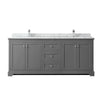 Custom image for Dark Gray with Polished Chrome Trim / White Carrara Marble / No Mirror