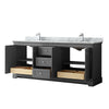 Custom image for Dark Gray with Polished Chrome Trim / White Carrara Marble / No Mirror