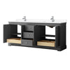 Custom image for Dark Gray with Polished Chrome Trim / White Cultured Marble / No Mirror