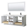 Custom image for White with Matte Black Trim / Carrara Cultured Marble / 70