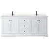Custom image for White with Matte Black Trim / Carrara Cultured Marble / No Mirror