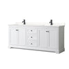 Custom image for White with Matte Black Trim / Carrara Cultured Marble / No Mirror