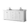 Custom image for White with Matte Black Trim / White Carrara Marble / No Mirror