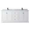 Custom image for White with Matte Black Trim / White Carrara Marble / No Mirror