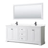 Custom image for White with Matte Black Trim / White Cultured Marble / 70