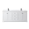 Custom image for White with Matte Black Trim / White Cultured Marble / No Mirror