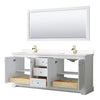 Custom image for White with Brushed Gold Trim / Carrara Cultured Marble / 70