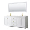 Custom image for White with Brushed Gold Trim / Carrara Cultured Marble / 70