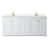Custom image for White with Brushed Gold Trim / Carrara Cultured Marble / No Mirror