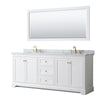 Custom image for White with Brushed Gold Trim / White Carrara Marble / 70