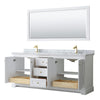 Custom image for White with Brushed Gold Trim / White Carrara Marble / 70