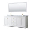 Custom image for White with Brushed Gold Trim / White Carrara Marble / 70