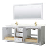 Custom image for White with Brushed Gold Trim / Giotto Quartz / 70