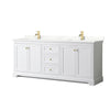 Custom image for White with Brushed Gold Trim / Giotto Quartz / No Mirror
