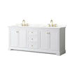 Custom image for White with Brushed Gold Trim / Giotto Quartz / No Mirror